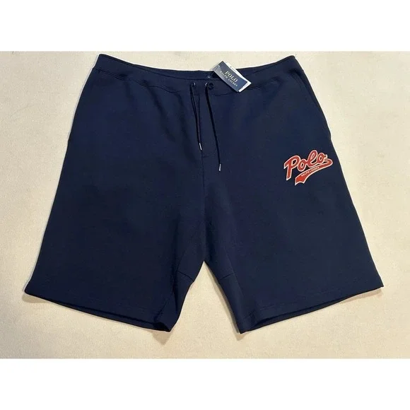 NWT POLO Ralph Lauren Navy Logo Double-Knit 12" Inseam Shorts Multi PonyXXL T - Picture 5 of 13